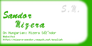 sandor mizera business card